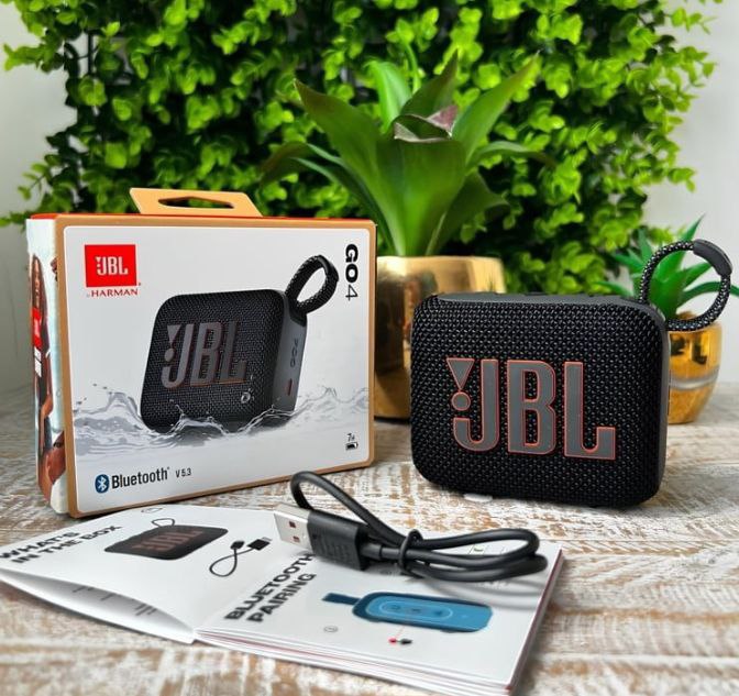 Caixa de Som, JBL, Go 4, Bluetooth, Portátil, Auracast, À Prova D'água e Poeira - Preta